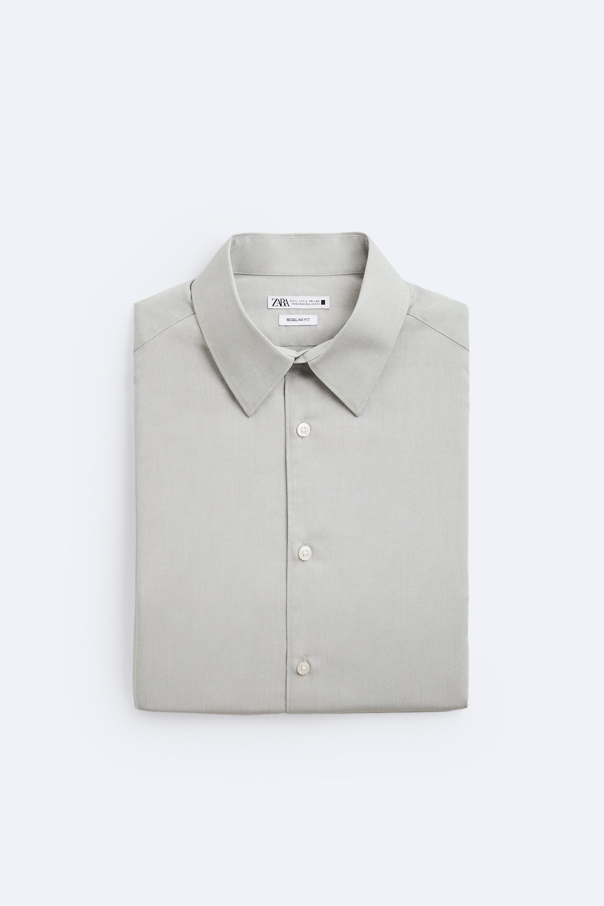 Zara Camisa Easy Care Com Estrutura Caqui