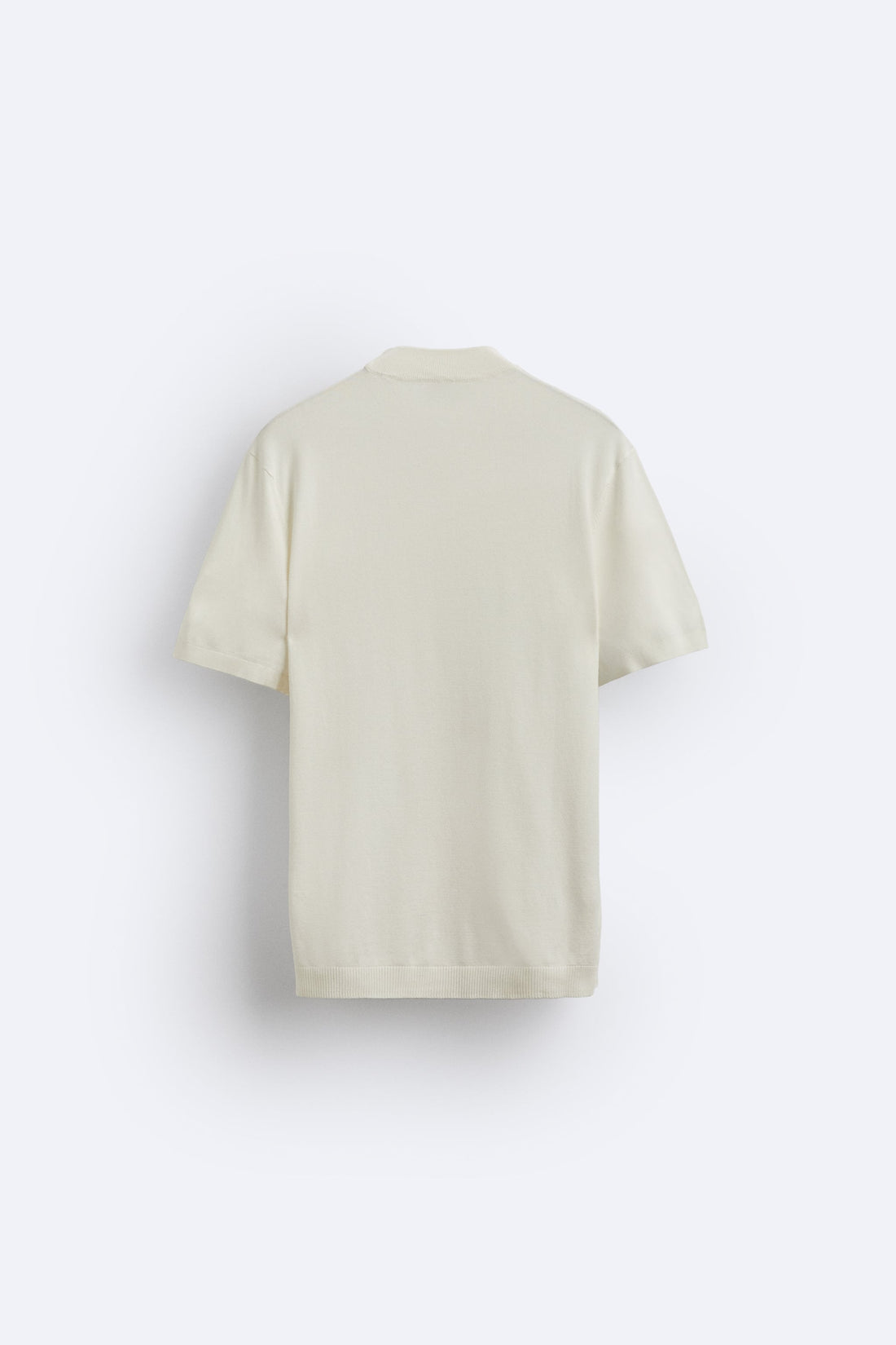 Zara T-Shirt De Malha Com Gola Perkins Branca