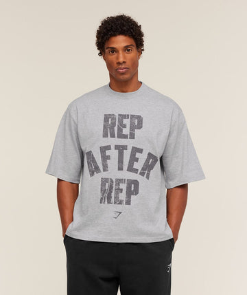 Gymshark T-Shirt Rep After Rep Cinza Claro