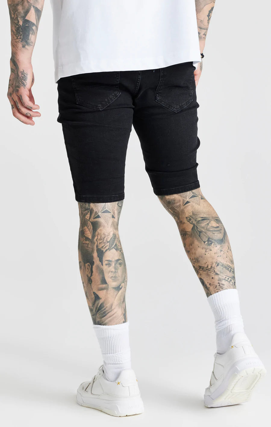 SikSilk Calções Com Rasgões Preto Lavado