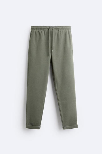 Zara Calças De Cintura Jogger Easy Care Verde