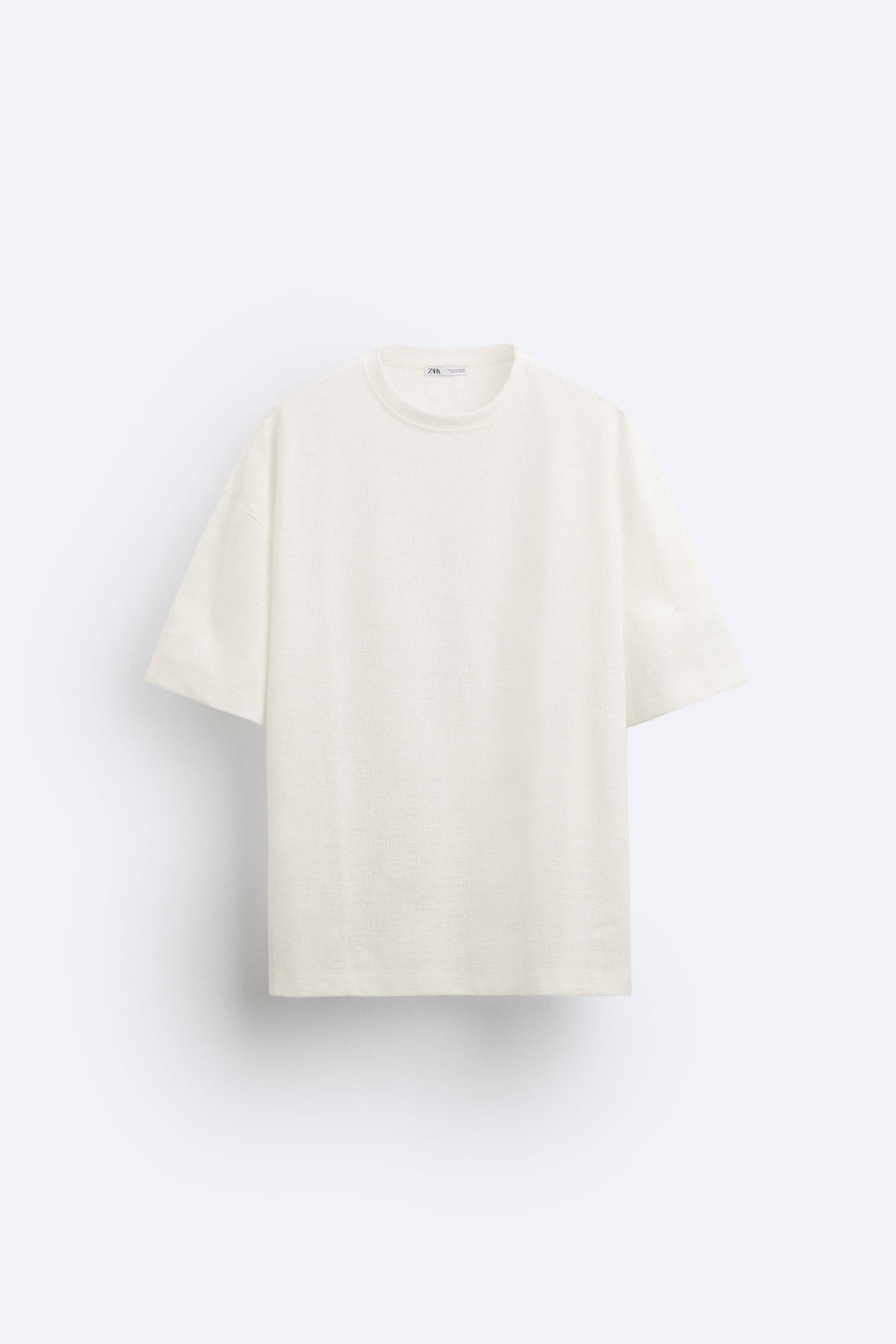 Zara T-Shirt Com Textura Jacquard Branca