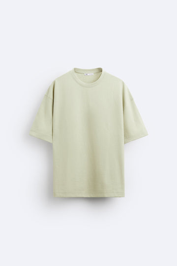 Zara T-Shirt Com Textura Jacquard  Verde