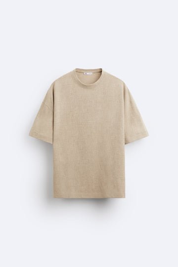 Zara T-Shirt Com Textura Jacquard