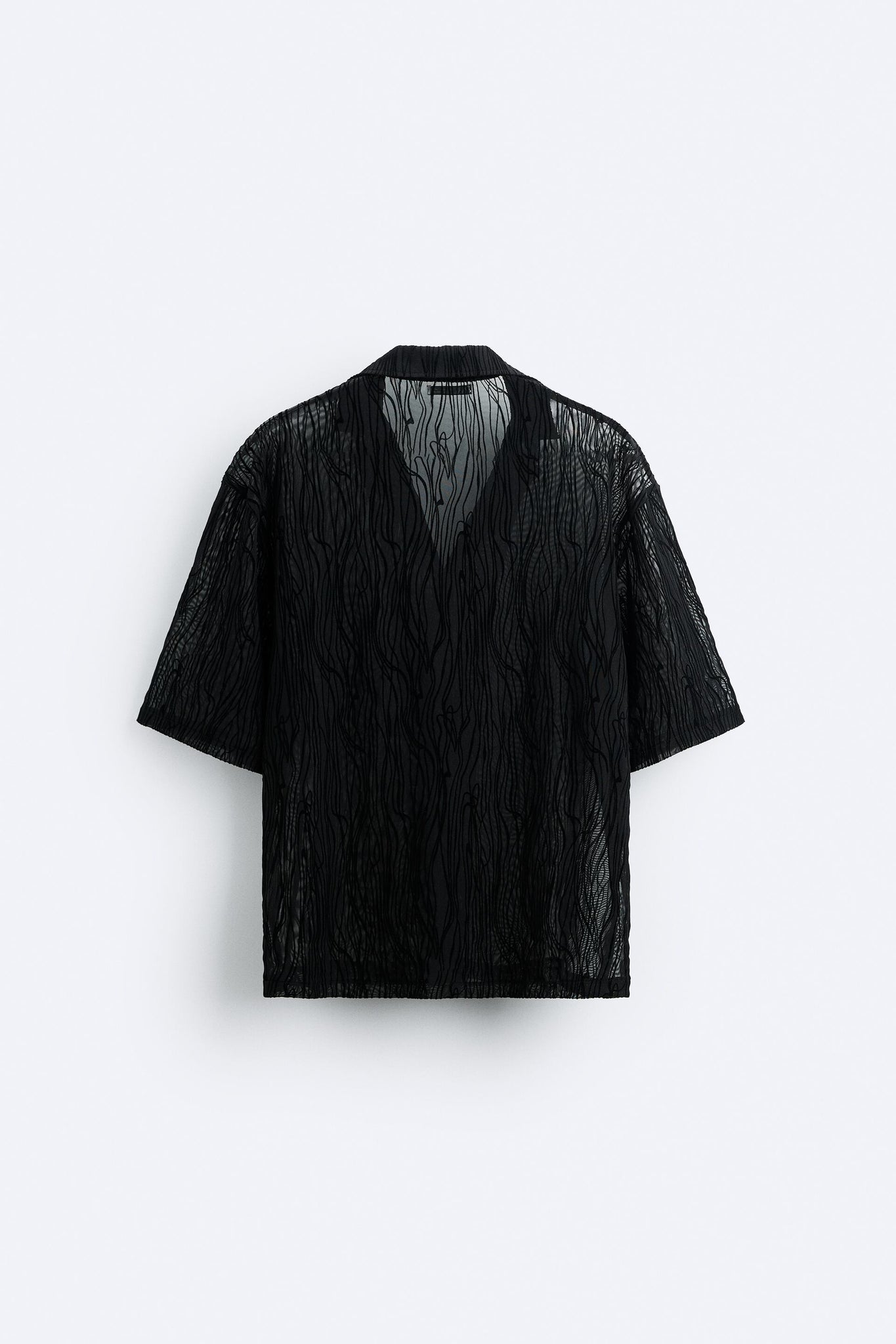 Zara Camisa Transparente de Traços Preta