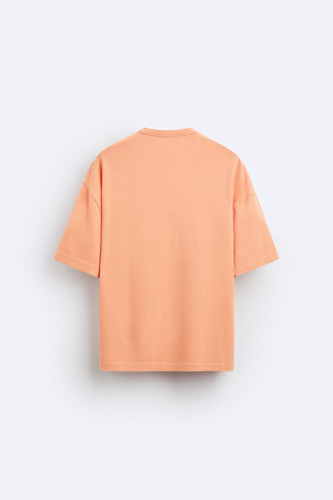 Zara T-Shirt Com Estampa Lavada Ácida Laranja