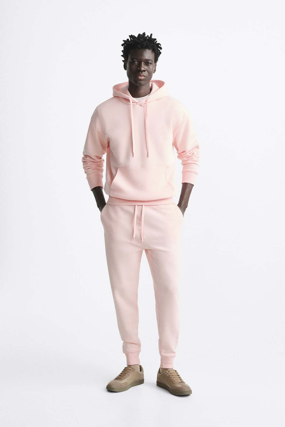 Zara Hoodie Básica Rosa