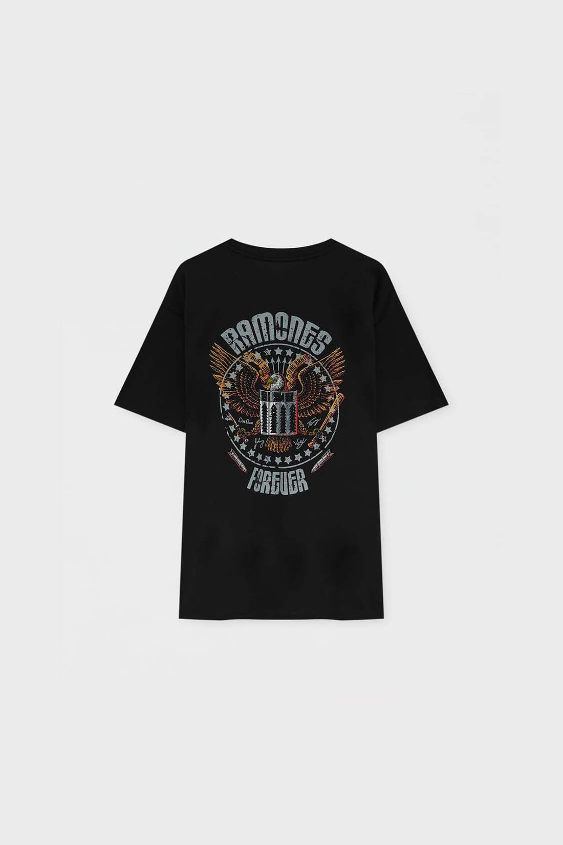 Pull&amp;Bear T-Shirt Ramones Preta