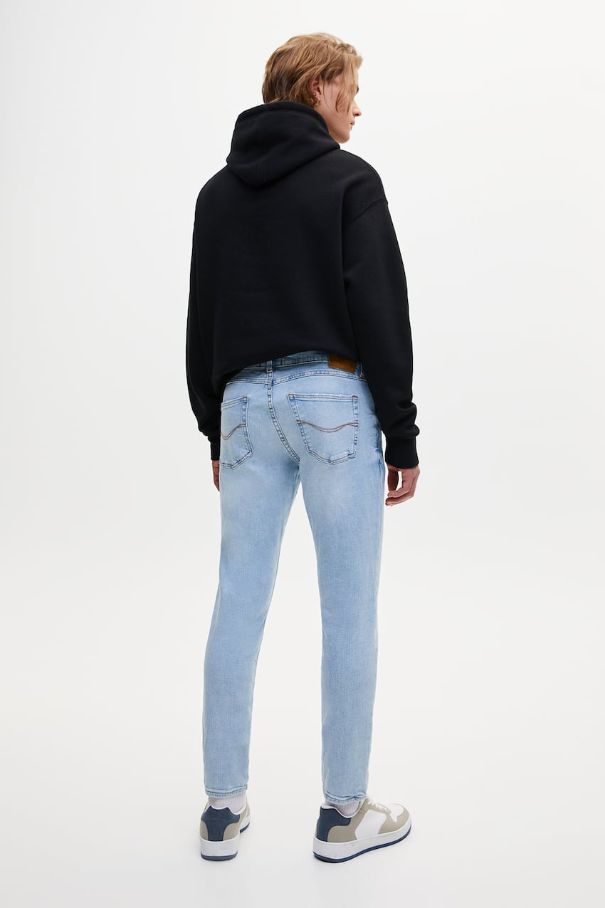 Pull&Bear Jeans Skinny Fit Básicas Em Azul-Claro