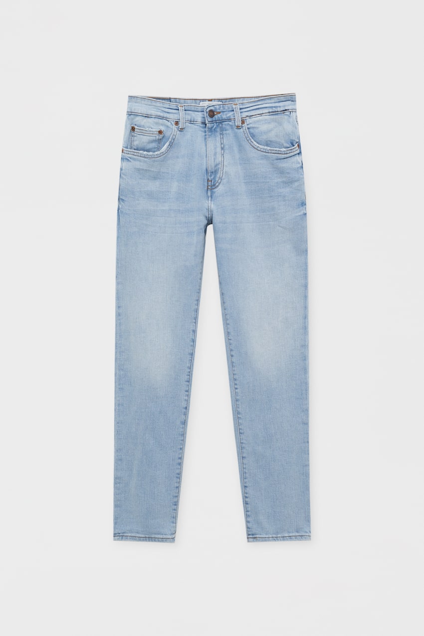 Pull&Bear Jeans Skinny Fit Básicas Em Azul-Claro