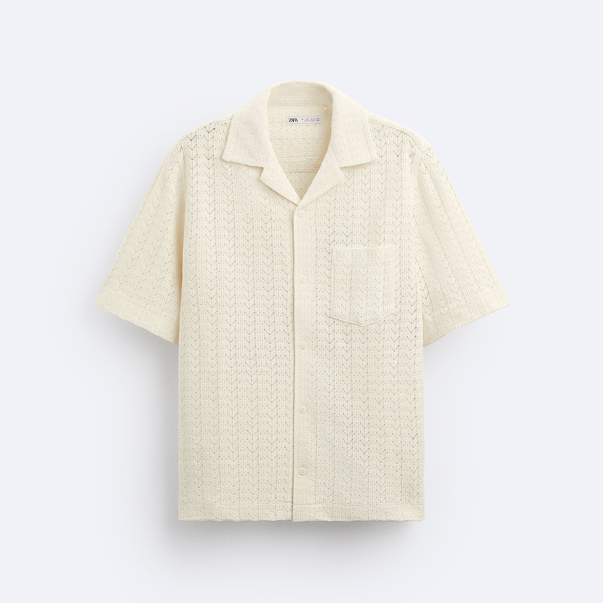 Zara Camisa Jacquard Creme