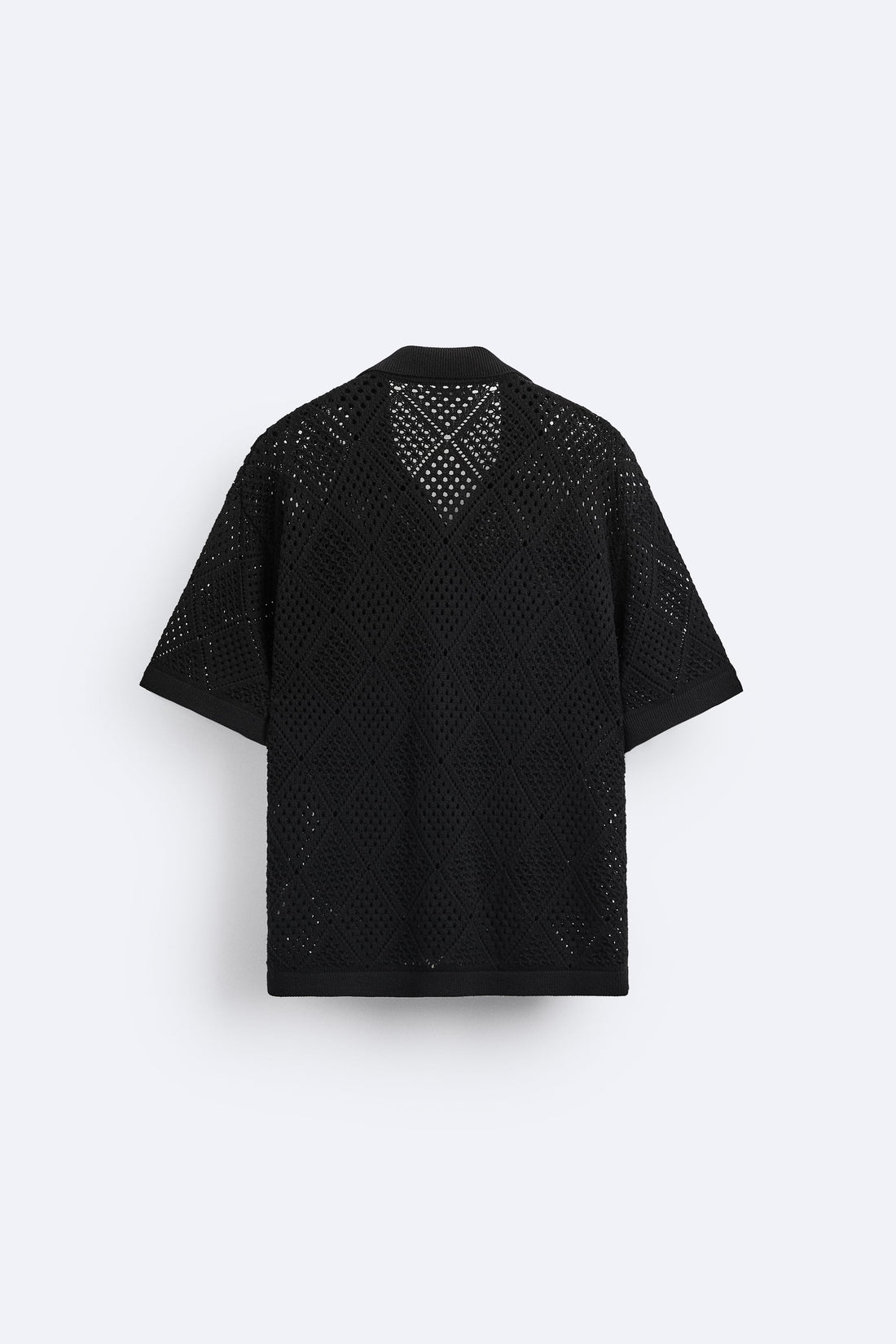 Zara Camisa De Malha Croché Preta