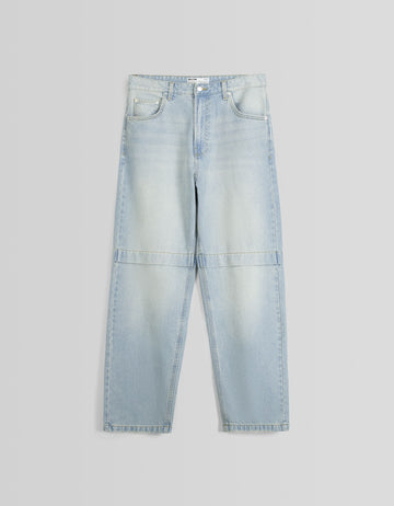 Bershka Calças Jeans Baggy Azul