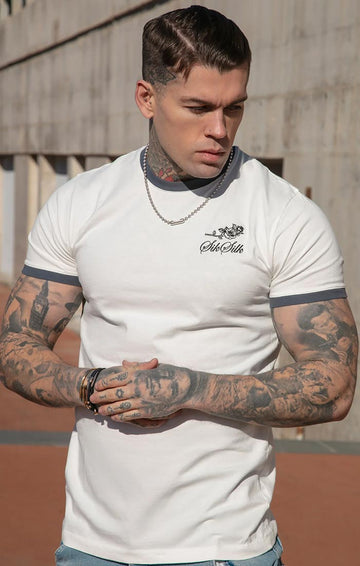 SikSilk T-Shirt Bege Box Fit Ringer