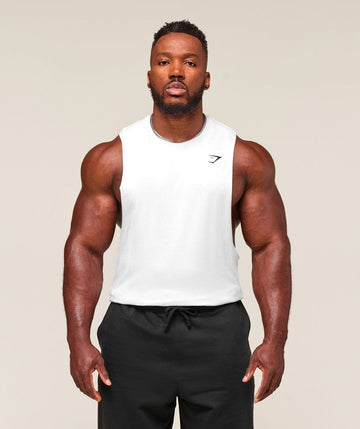 Gymshark Manga Cava Tanque Critical 2.0 Branca