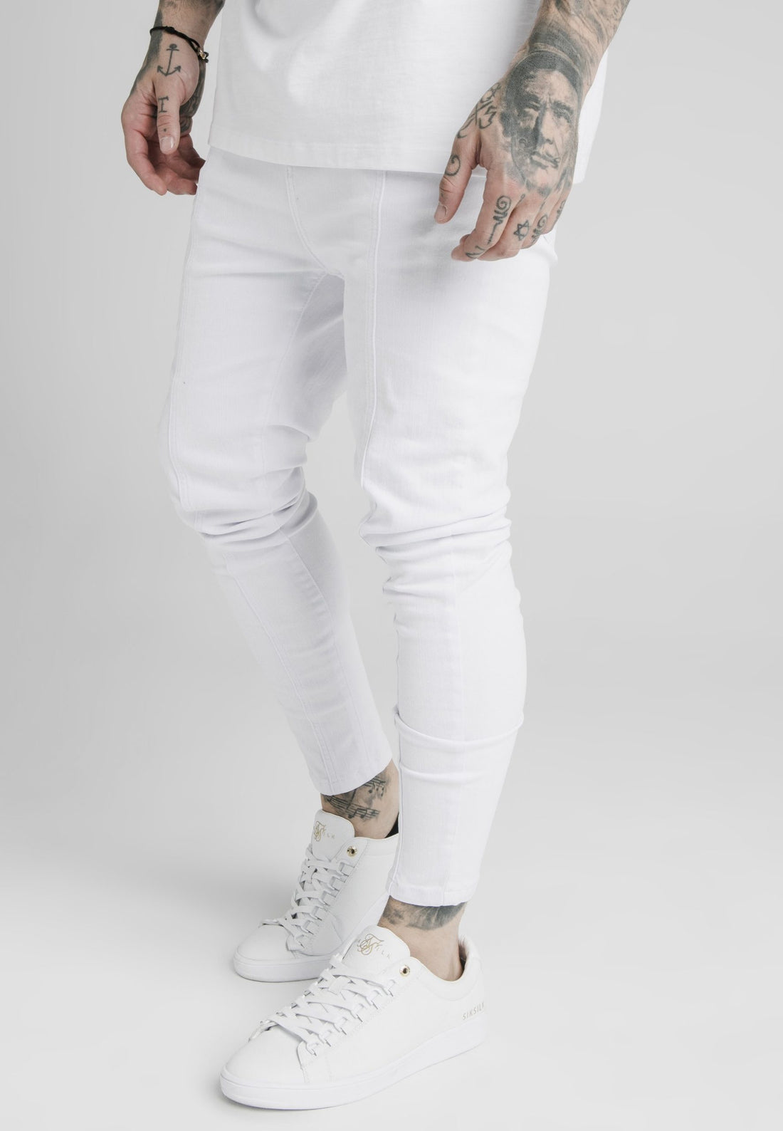 Siksilk Calças Jeans Skinny Fit White &amp; Roses