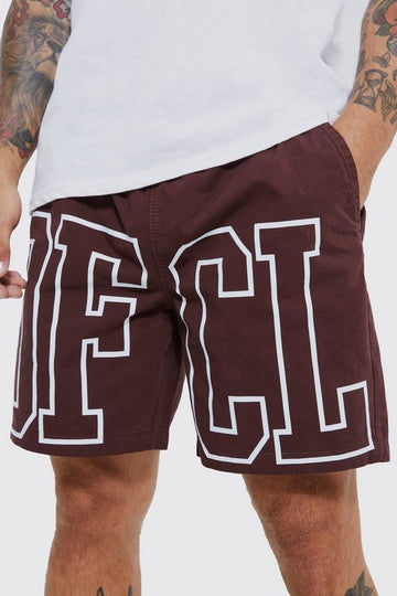 BoohooMan Calções Streetwear Com Logo Vinho