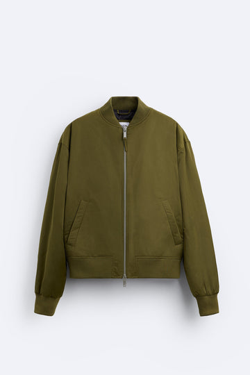 Zara Casaco Bomber Técnico Verde