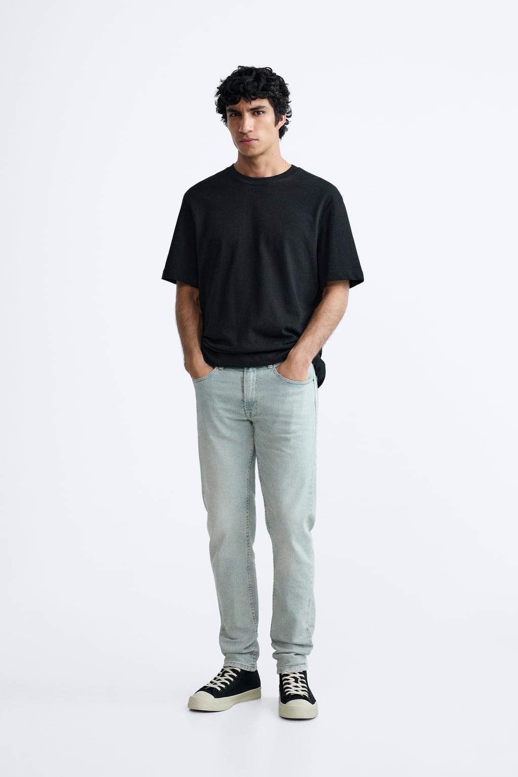 Zara Calças Jeans Slim Fit Azul