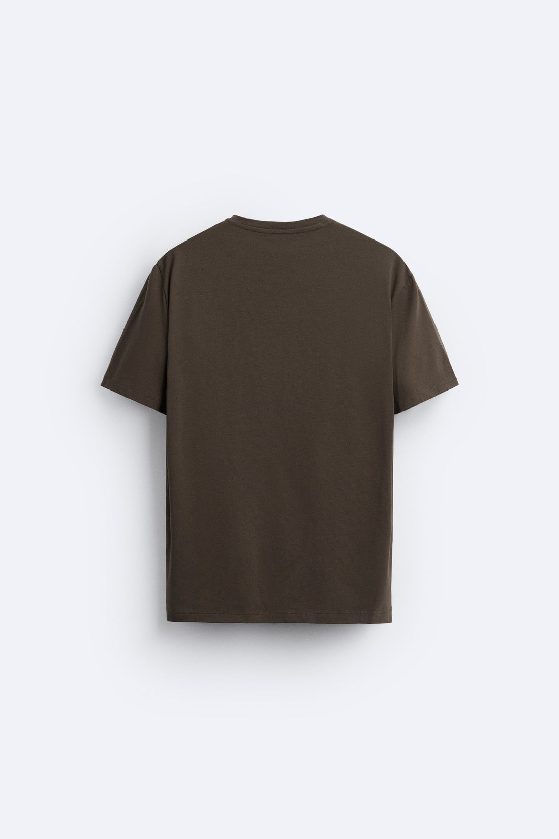 Zara T-Shirt Básica Slim Fit Castanha