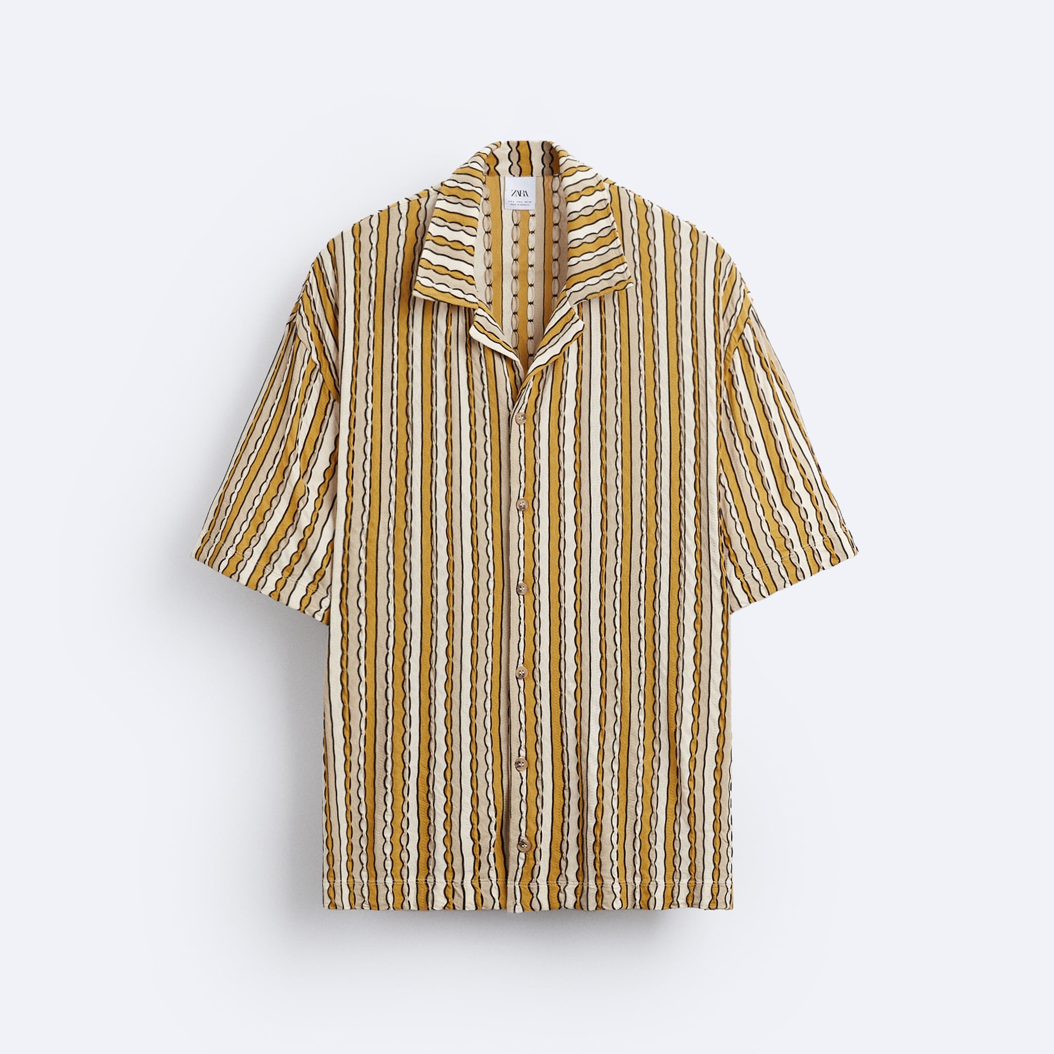Zara Camisa Jacquard As Riscas