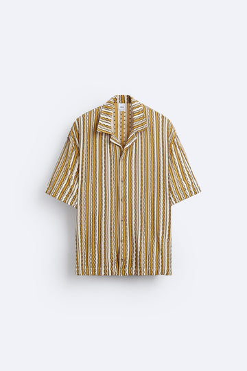 Zara Camisa Jacquard As Riscas