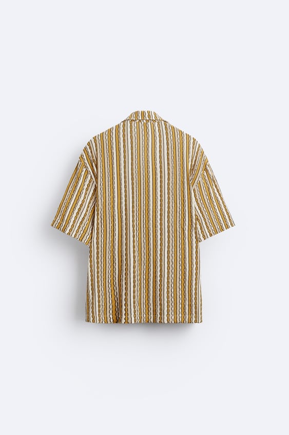 Zara Camisa Jacquard As Riscas