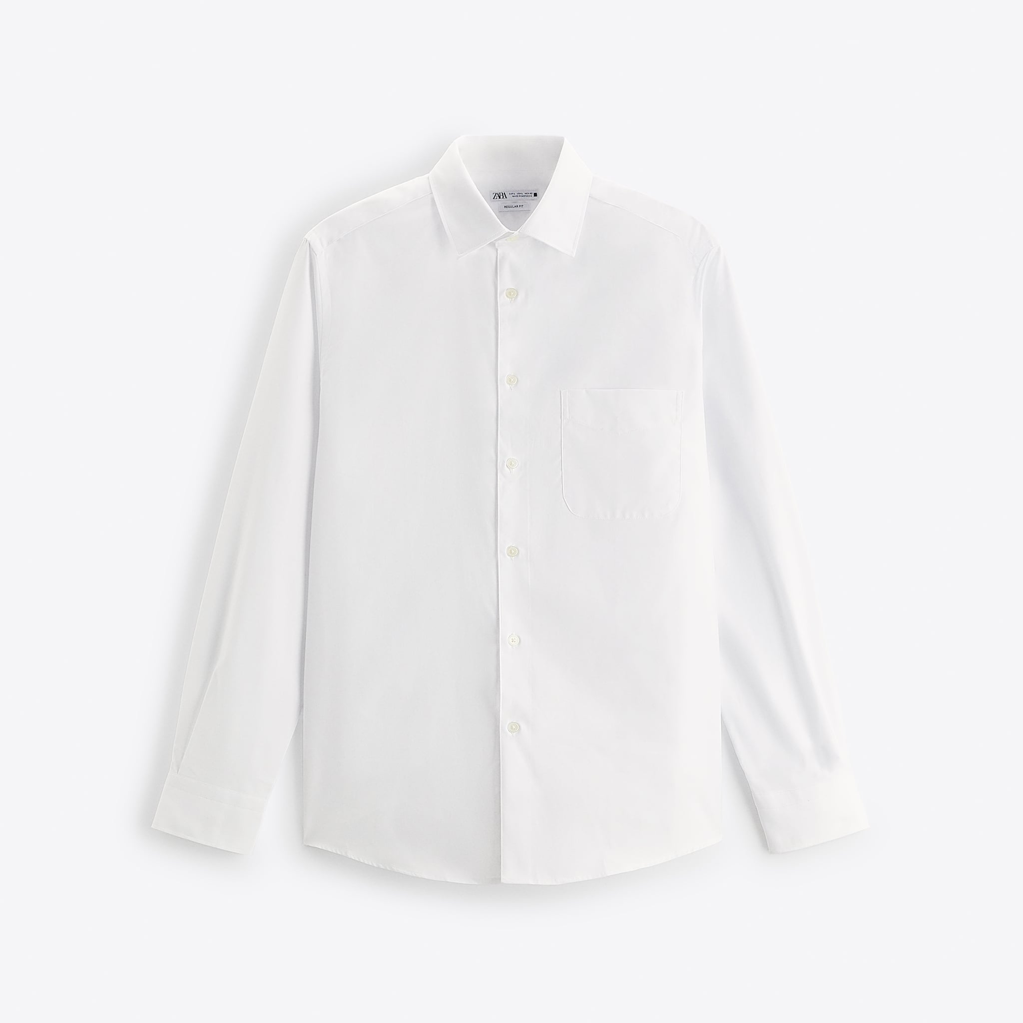 Zara Camisa Texturada Com Bolso Branca