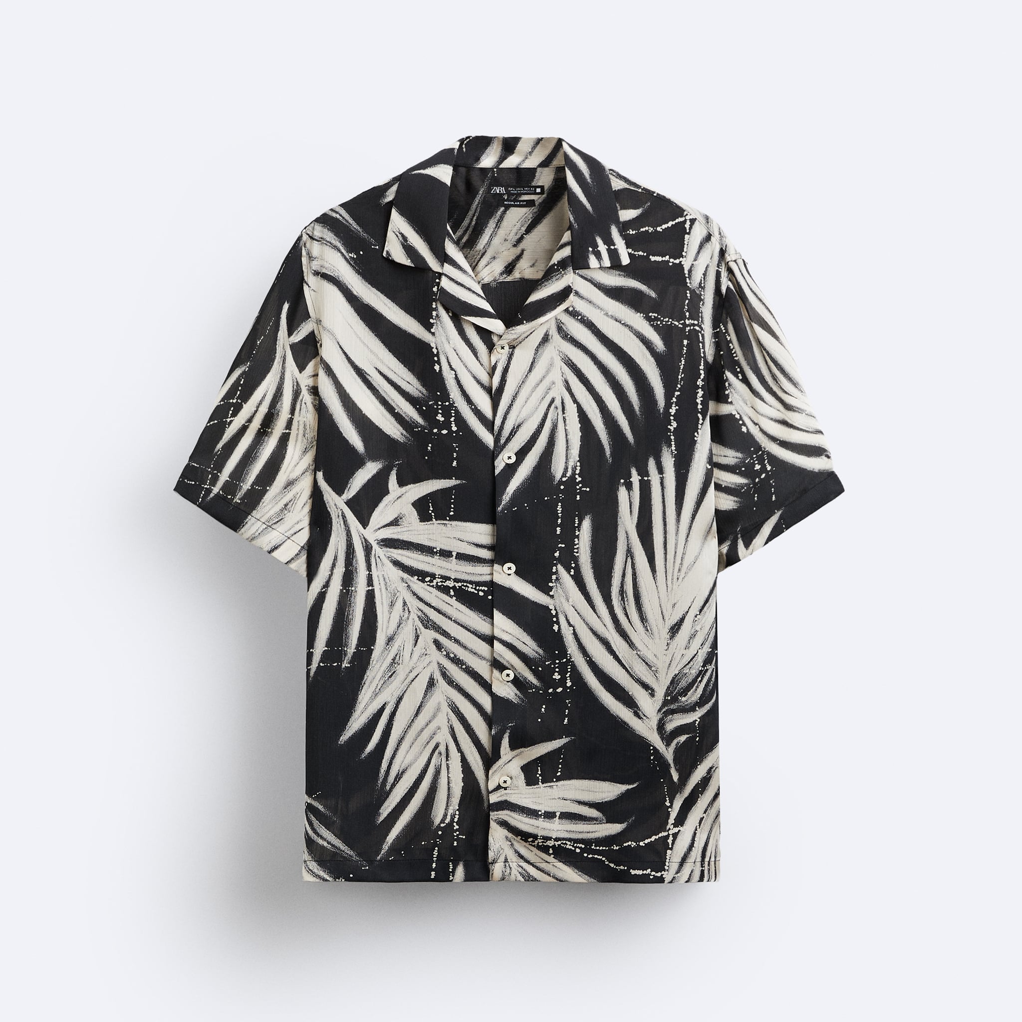 Zara Camisa Com Estampa De Folhas