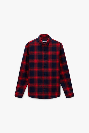 Zara Camisa Aos Quadrados Vermelha