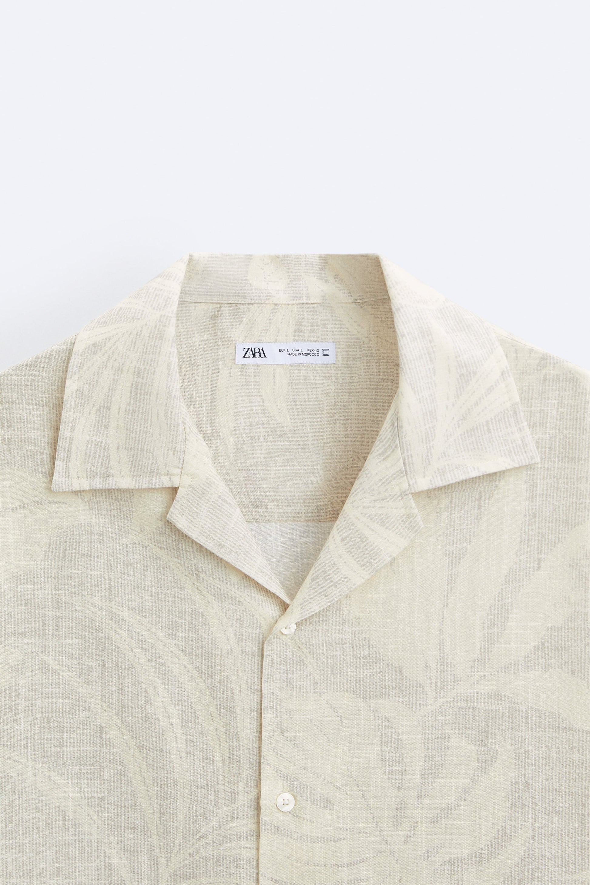 Zara Camisa Com Estampado De Folhas