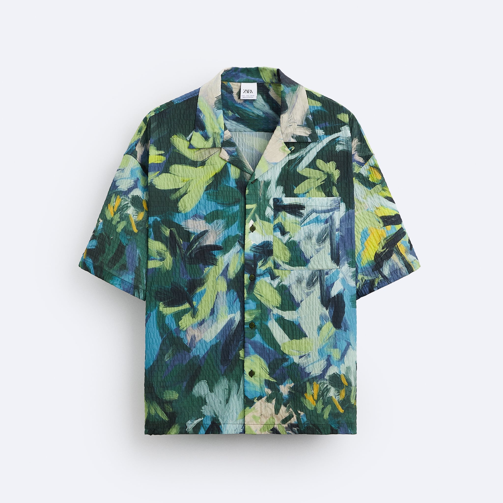 Zara Camisa Com Estampado Abstrato