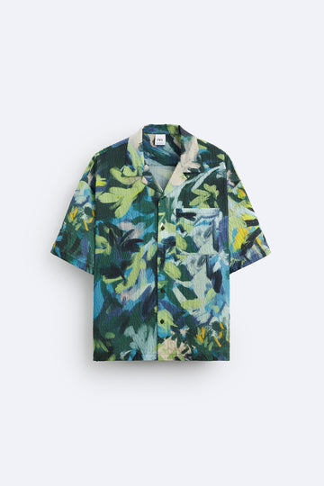 Zara Camisa Com Estampado Abstrato