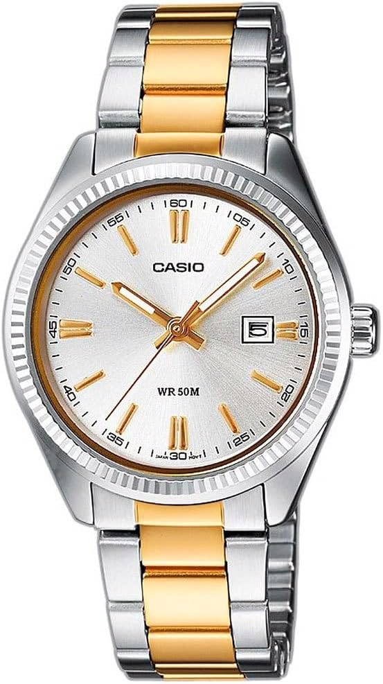 Casio Relógio Feminino Prata com Detalhes Dourado