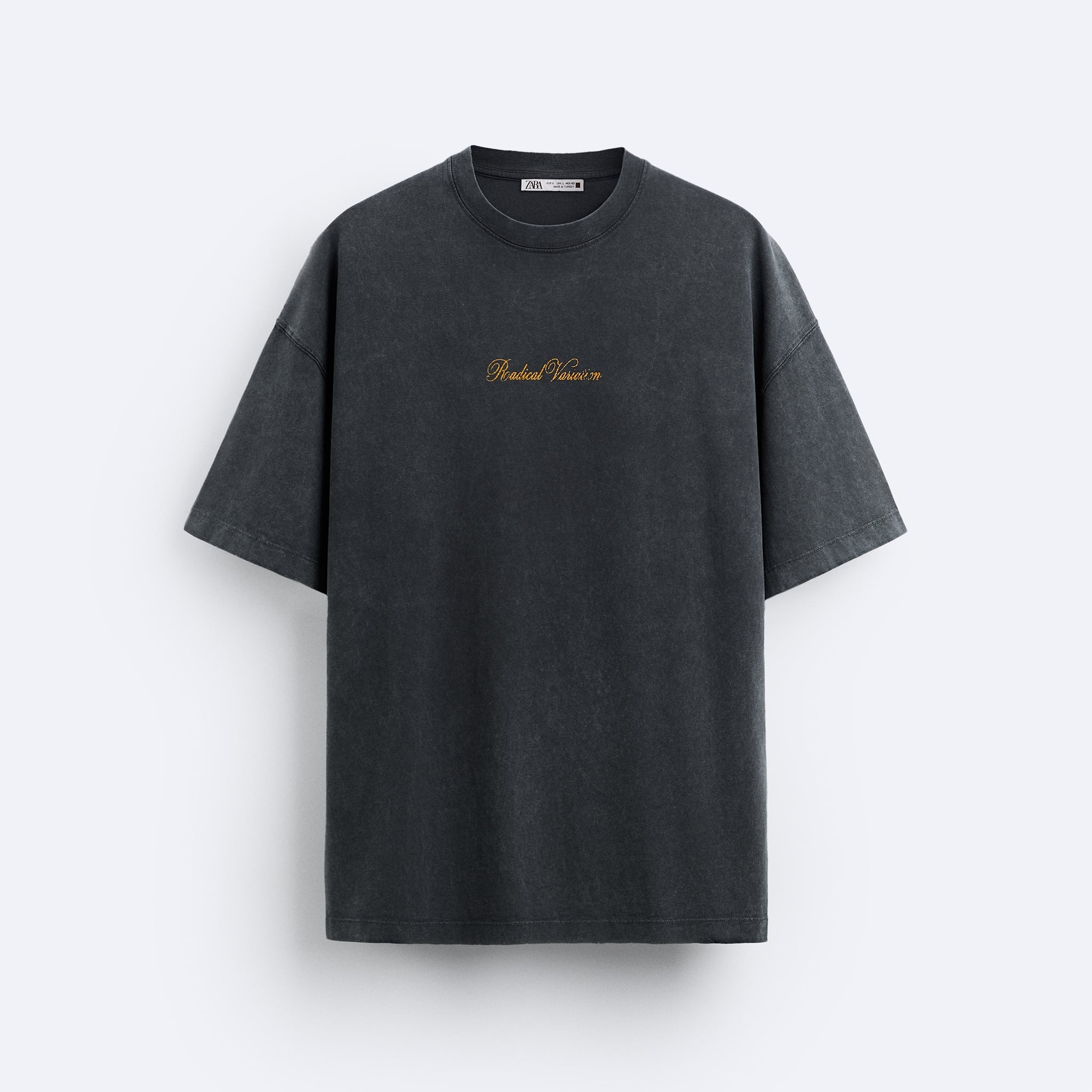 Zara T-Shirt Oversized Estampa Com Mensagem