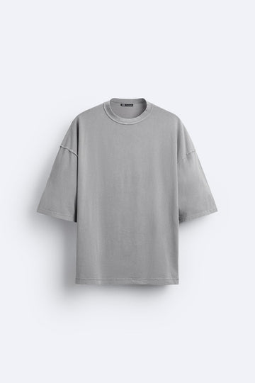 Zara T-Shirt Oversized Cinzenta