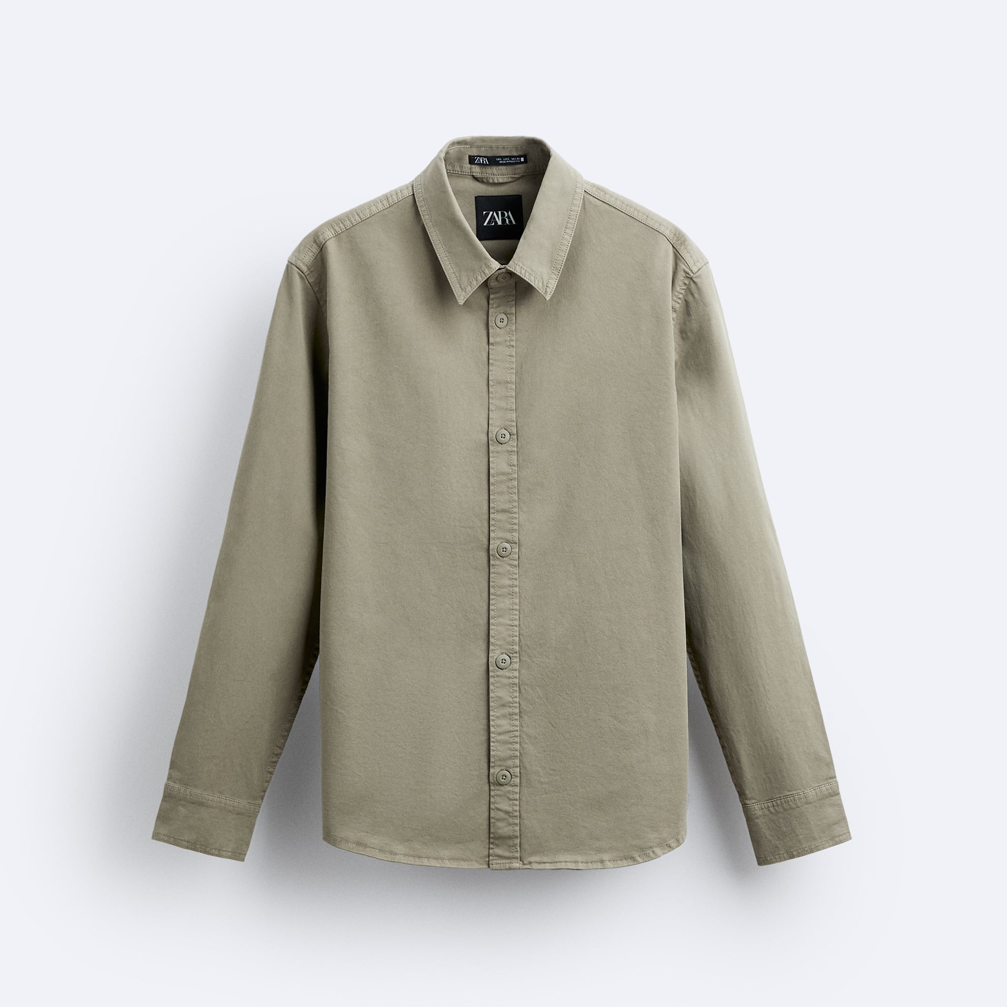 Zara Camisa Comprinda Com Efeito De Lavagem