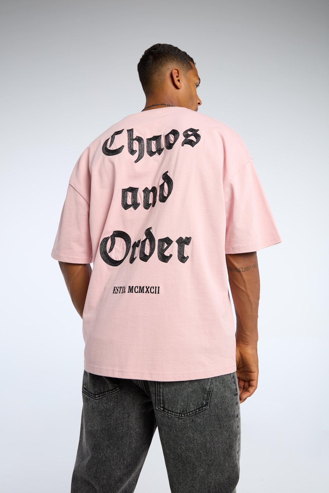 New Yorker T-shirt Oversized De Mensagem Rosa