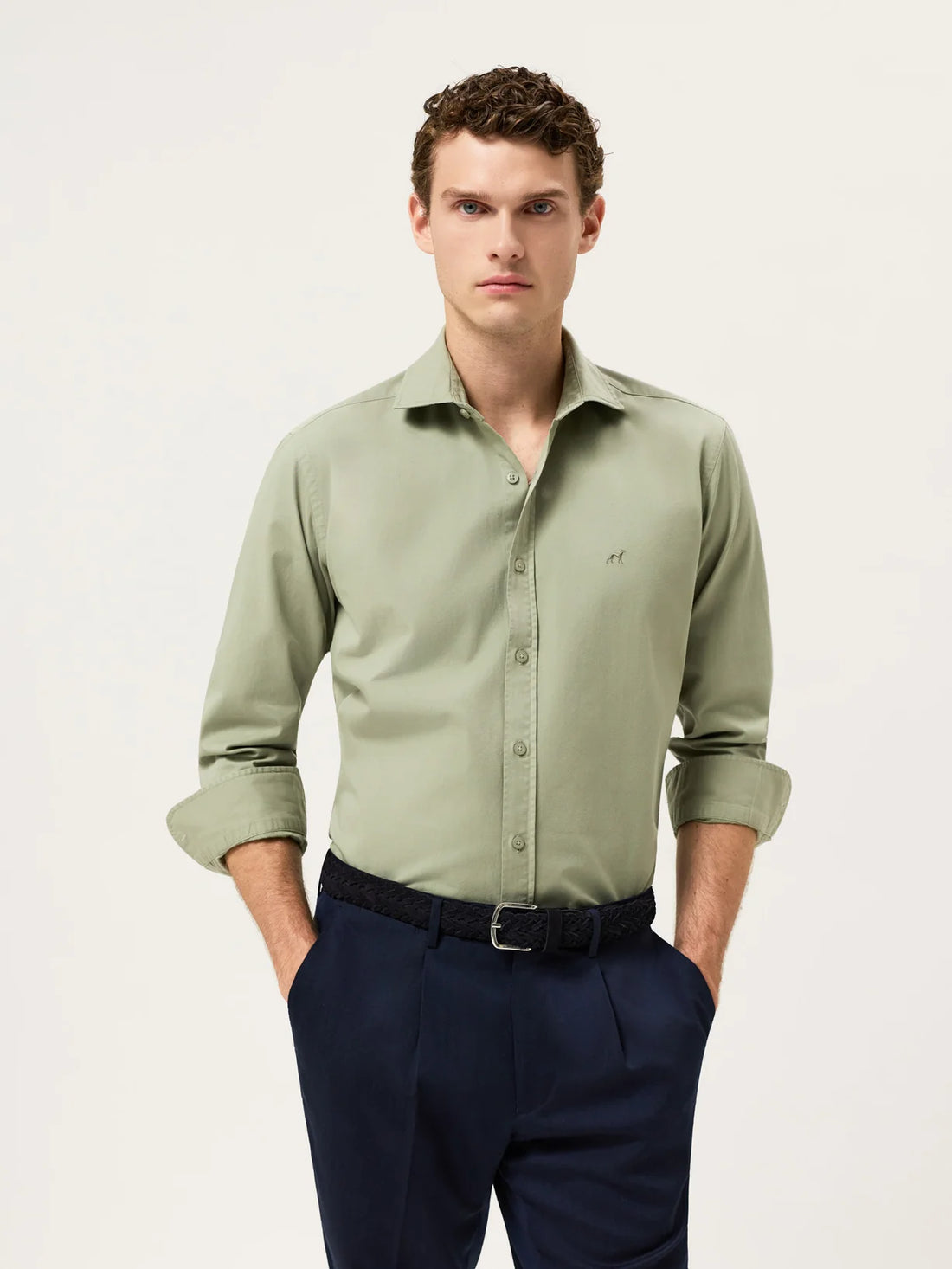 Sacoor Camisa Slim Fit Soft Cotton Verde