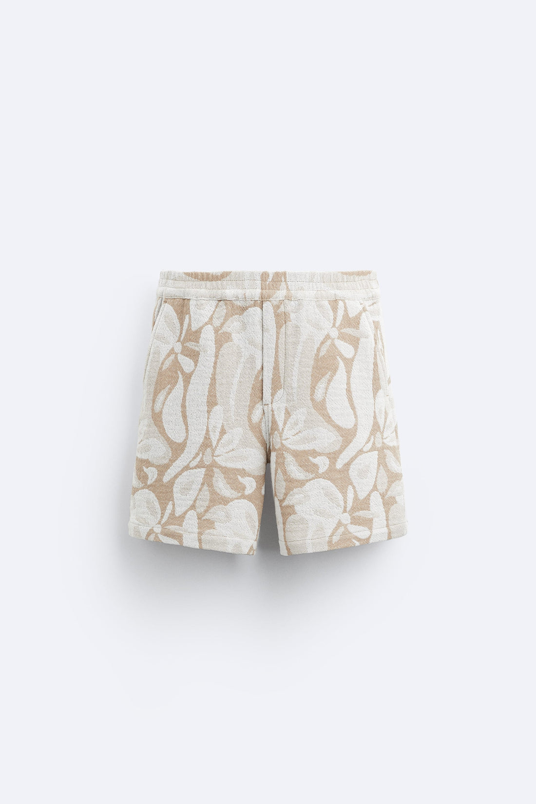 Zara Calções Bermuda Jacquard Floral