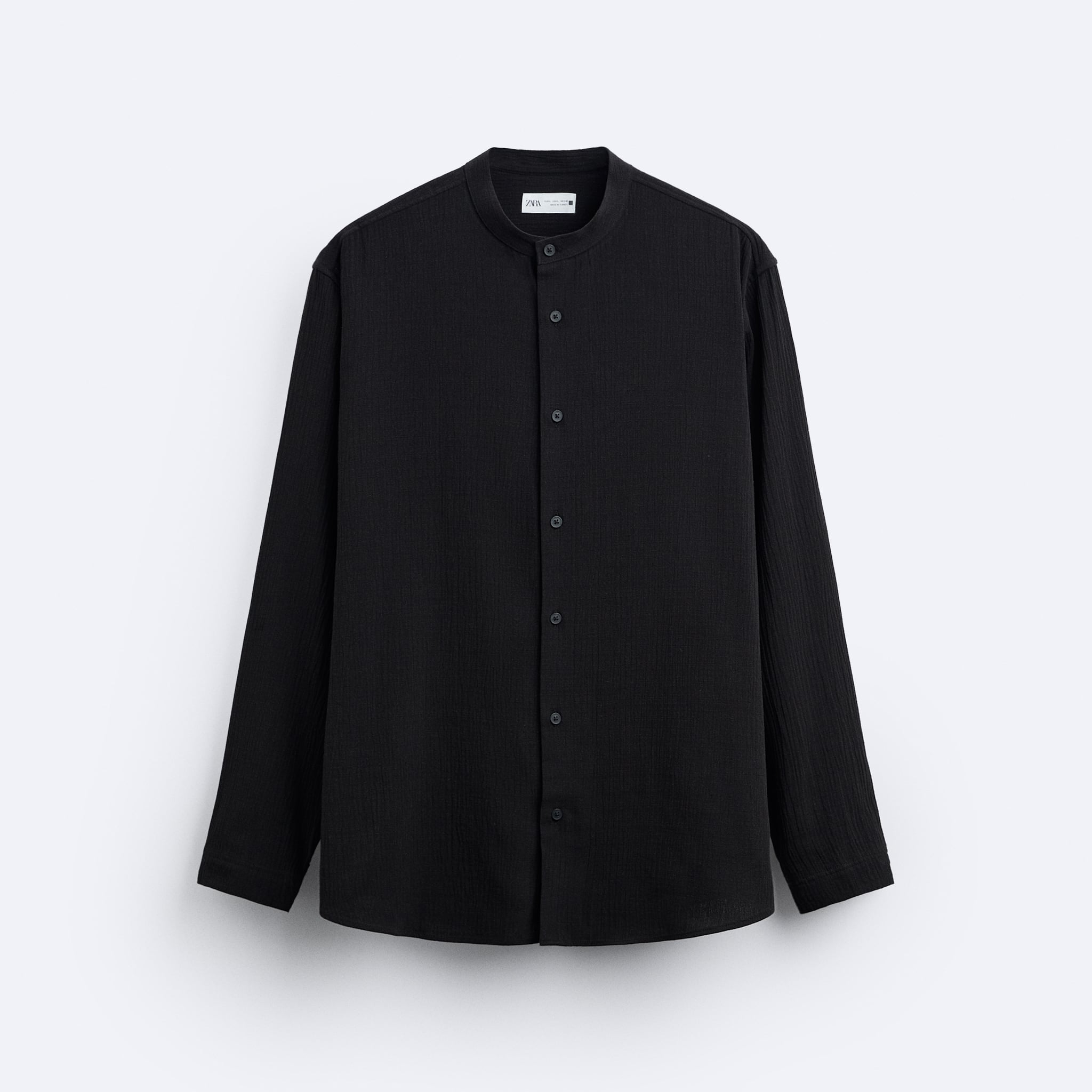 Zara Camisa De Algodão Viscose Preta