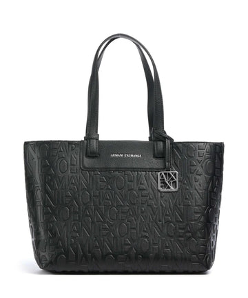 Armani Exchange Bolsa Liz M Imitação De Couro Preta