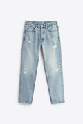 Zara Calça Jeans Skinny Com Pequenos Rasgões