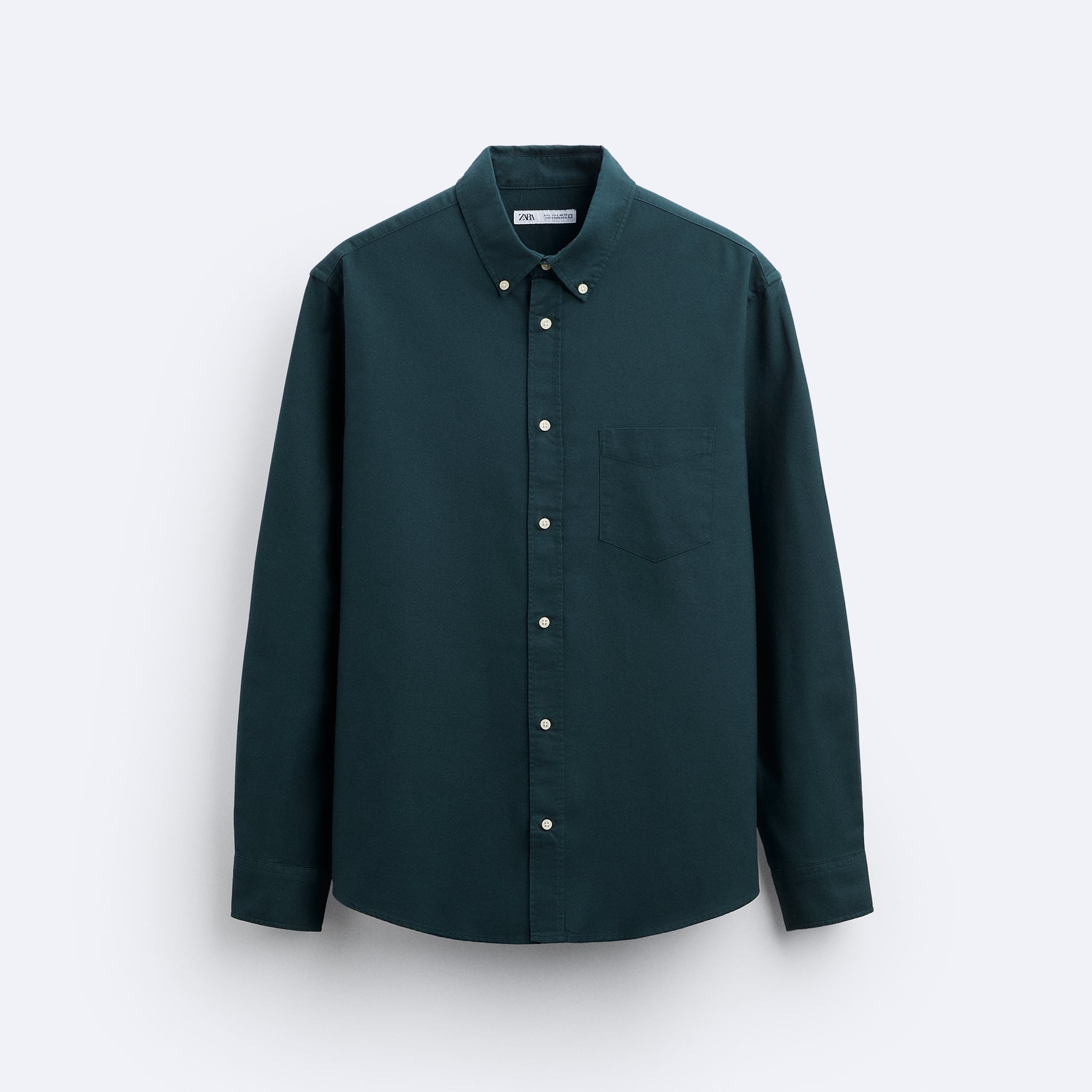Zara Camisa Oxford Verde