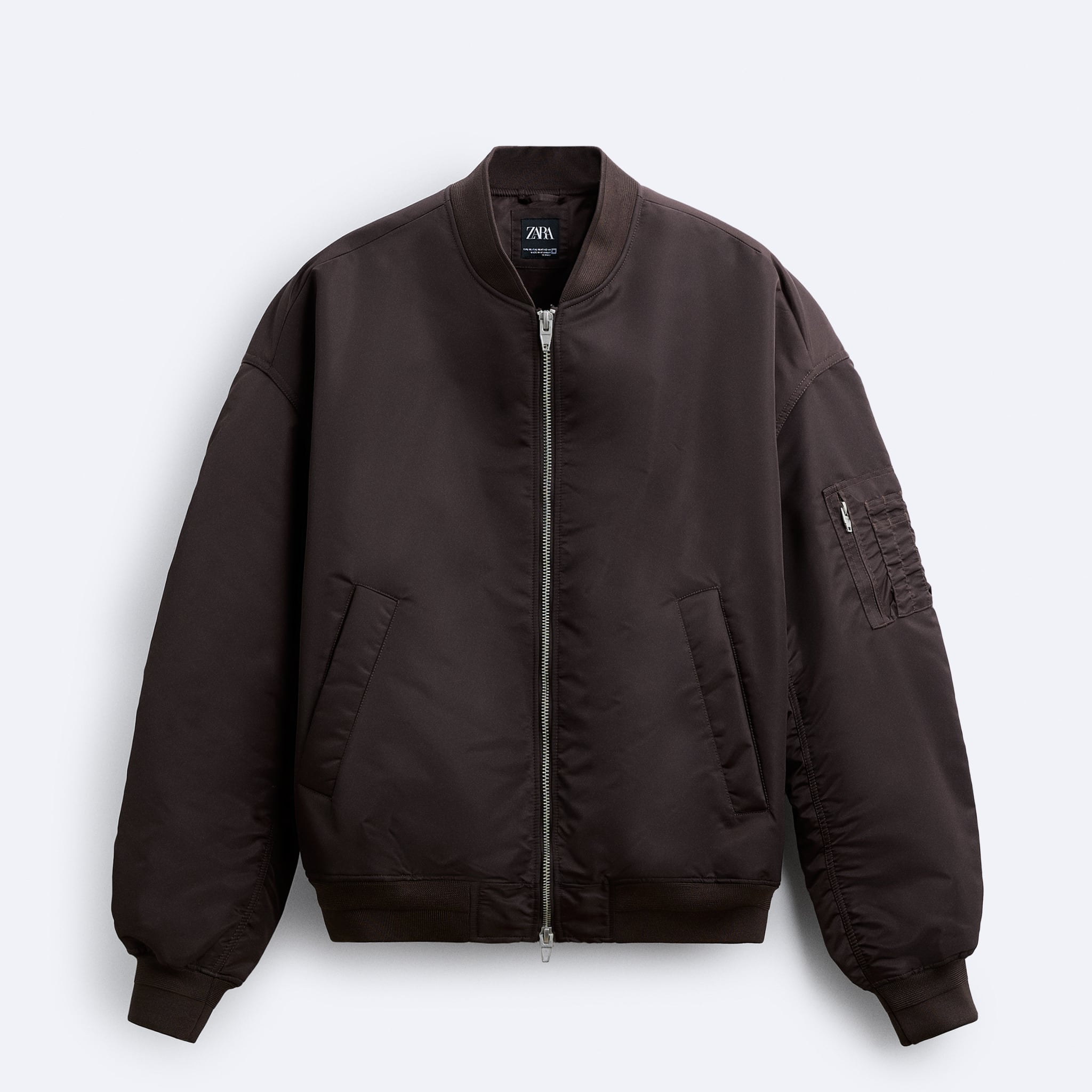 Zara Casaco Bomber Oversized Castanho