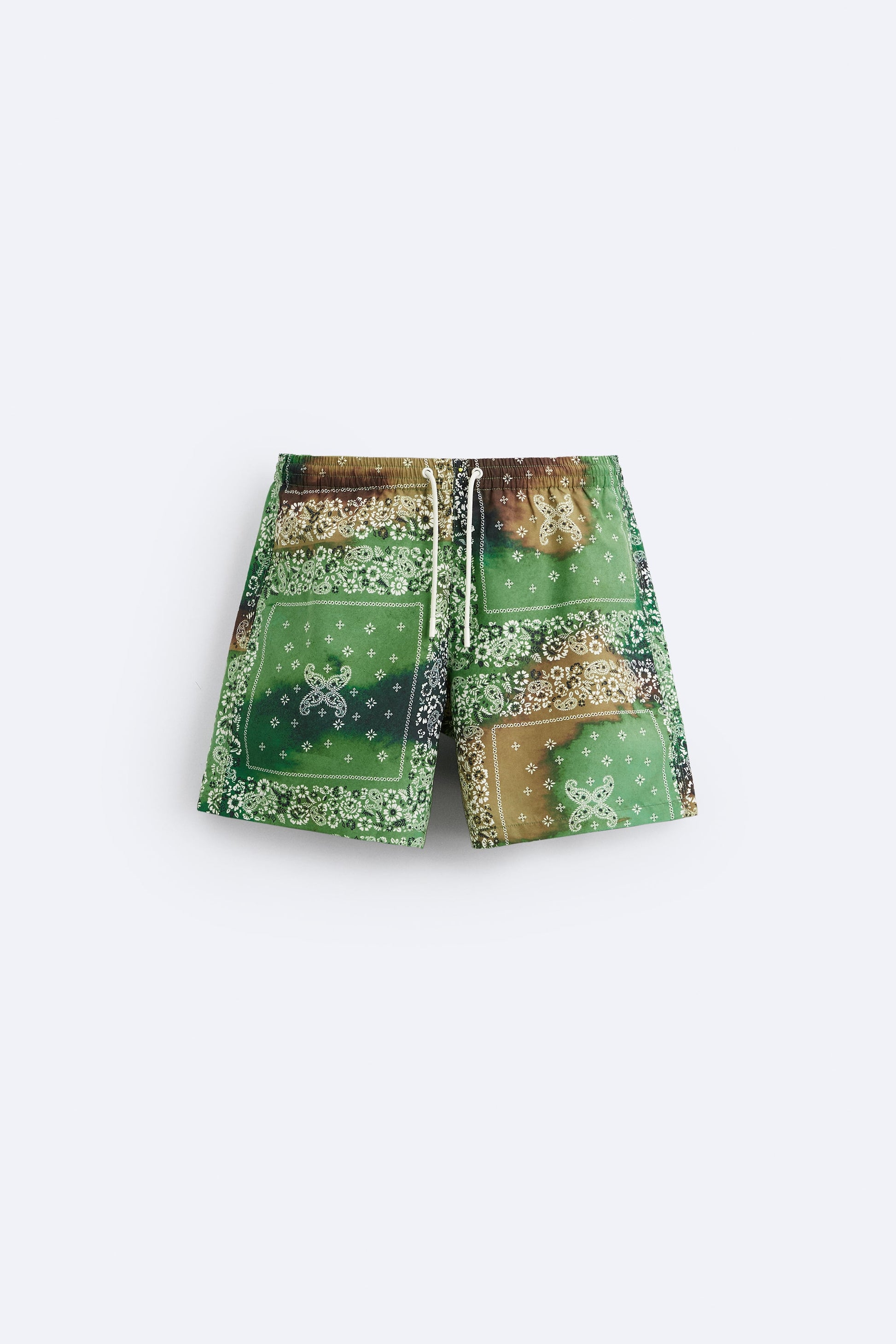 Zara Calções De Banho Com Estampado Paisley