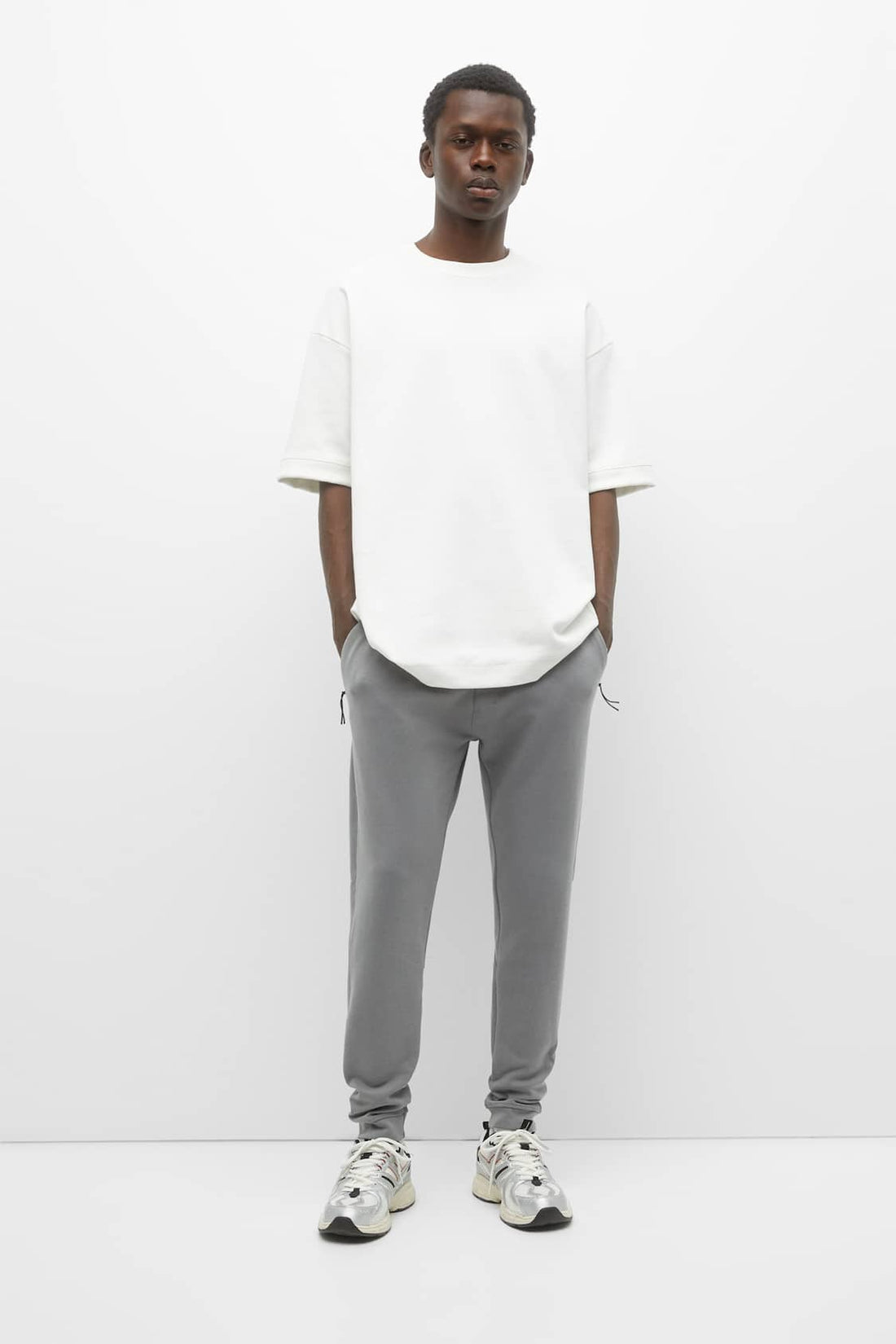 Pull&amp;Bear Calças Jogger De Fato De Treino Com Bolsos Creme