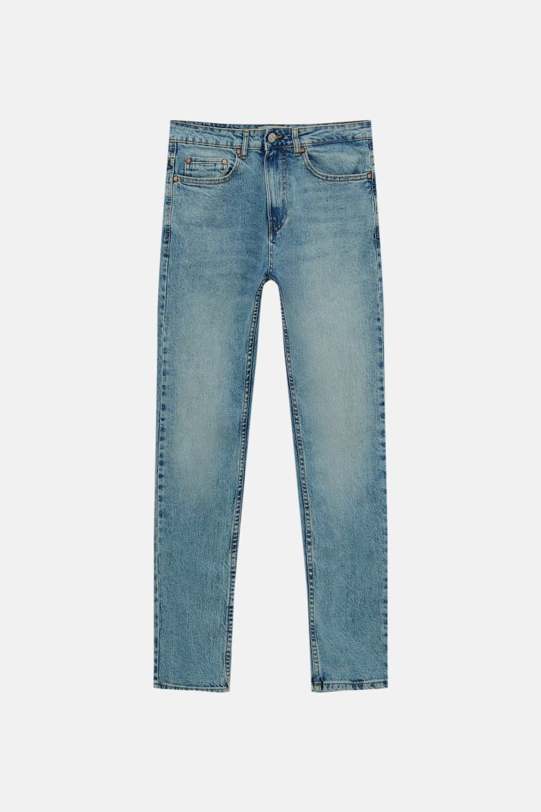 Pull&amp;Bear Calça Jeans Básica Super Skinny Fit Azul-Médio