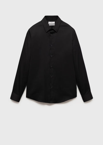 Mango Camisa Super Slim Fit Preta