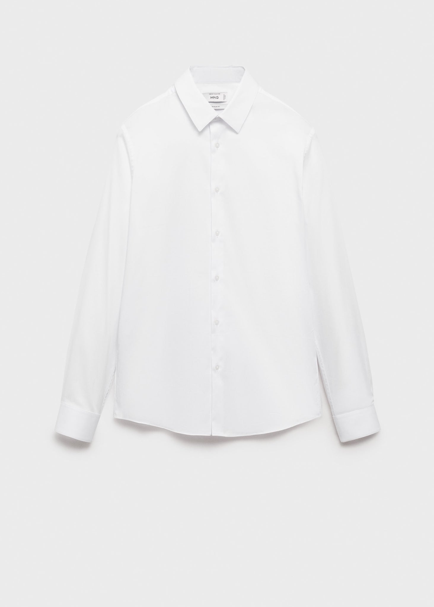 Mango Camisa Slim Fit Algodao Branco